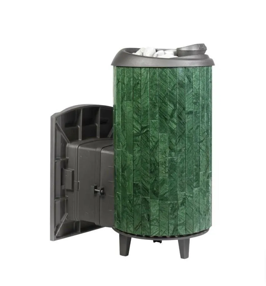 Чугунная банная печь Атмосфера XL ламели «Верде Гватемала» наборный рисунок