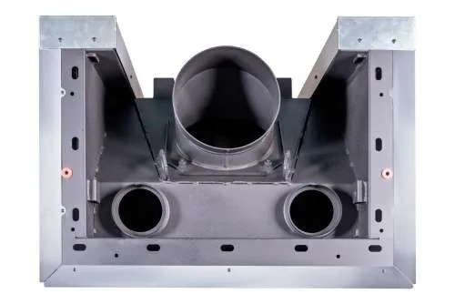 Каминная стальная топка ДЕЛЬТА 800 B три стекла принтинг черный шамот