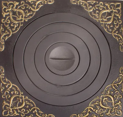 Чугунная плита под казан 07 520х520 ф400 с патиной