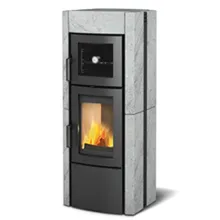 Печь-камин La Nordica Ester Forno Evo Petra - Vulcan (серый камень)