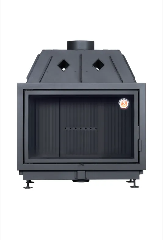 Каминная стальная топка Альфа 1000 B подовая черный шамот