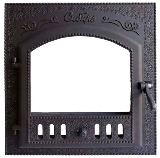 Чугунная каминная дверца Сибирь 545х545