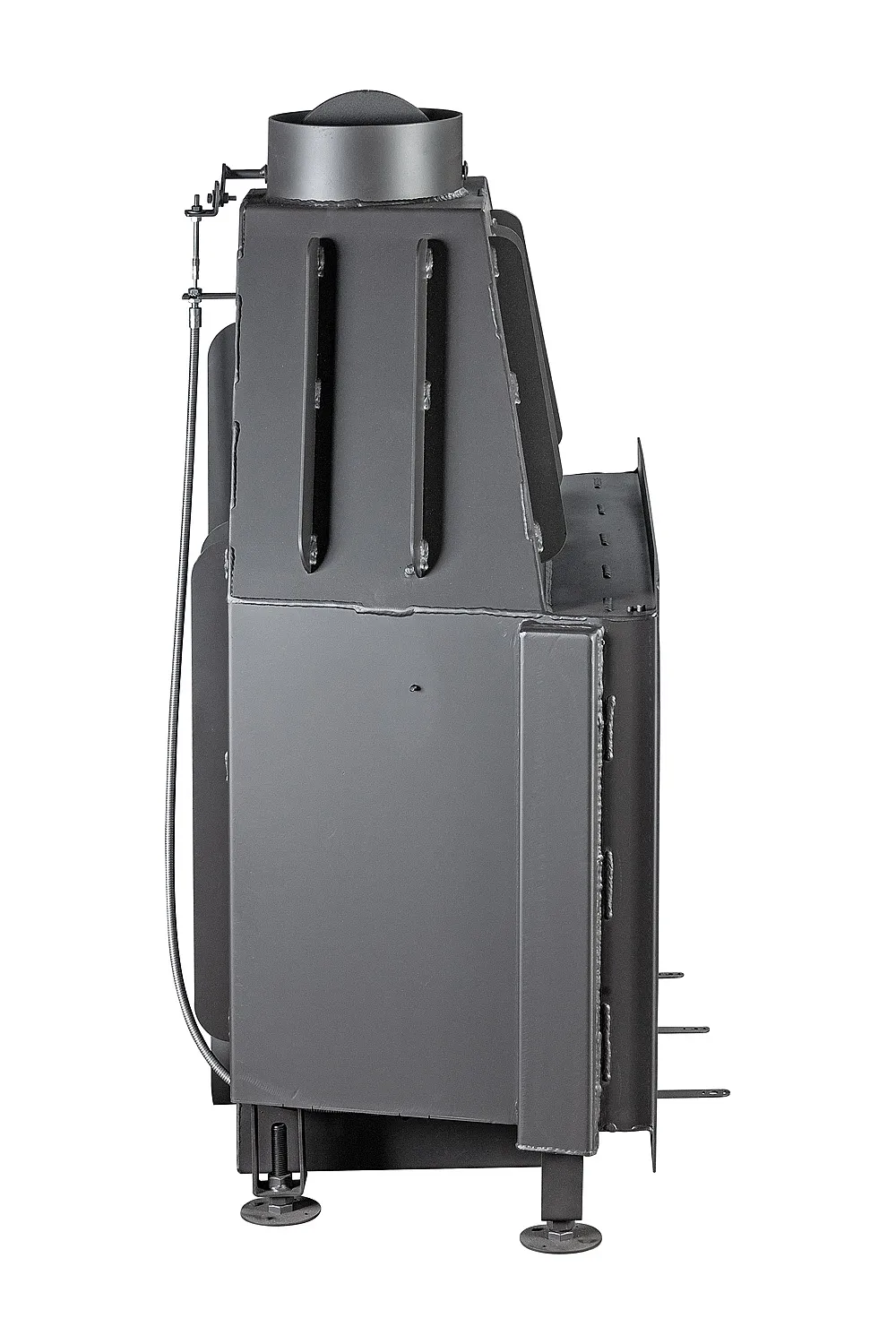 Каминная стальная топка Альфа 800 B черный шамот