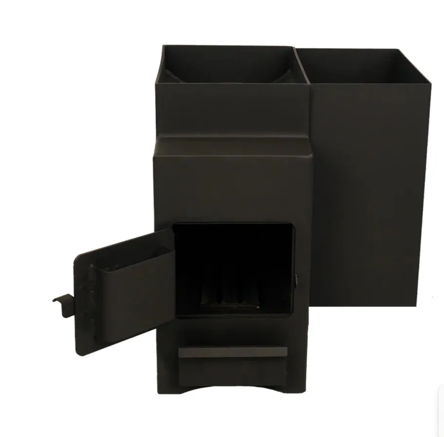 Банная печь Огонь с тоннелем и баком (прав) 18 куб.м. МД