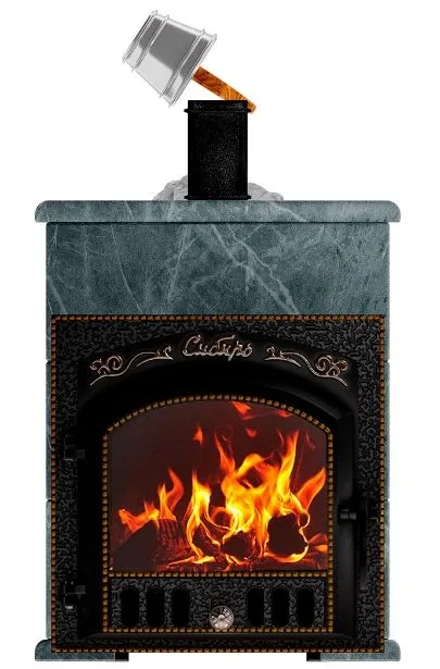 Премиальная банная печь Сибирь 25 дверка 545х545 в облицовке Оптима талькомагнезит