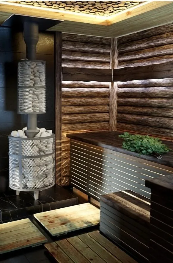 Чугунная банная печь Атмосфера М нержавеющая сетка