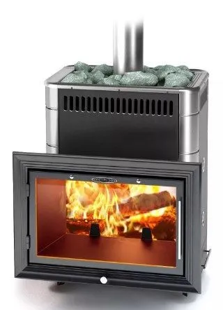 Банная печь Витрувия II Inox БСЭ ТО антрацит НВ