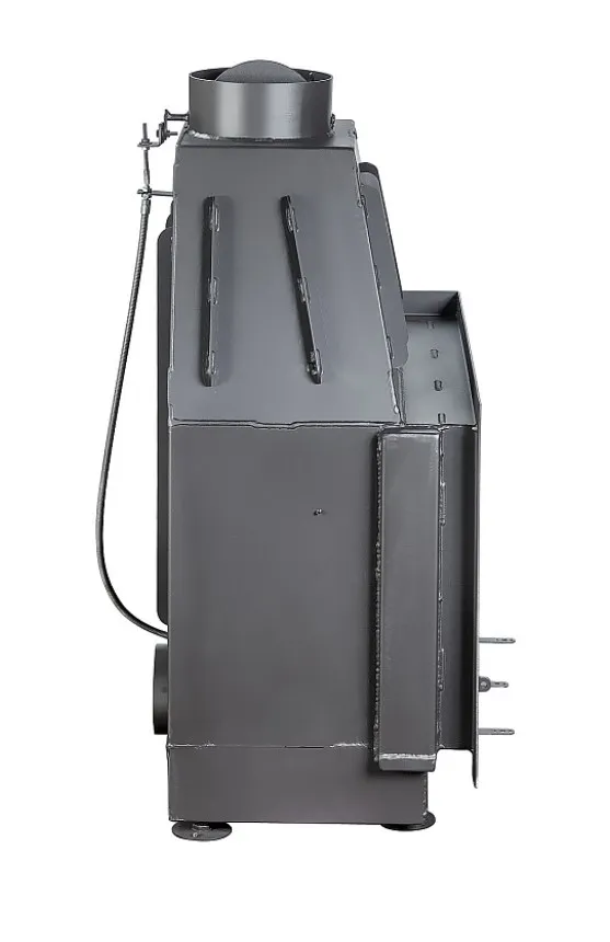 Каминная стальная топка Альфа 700 RB два стекла правая черный шамот