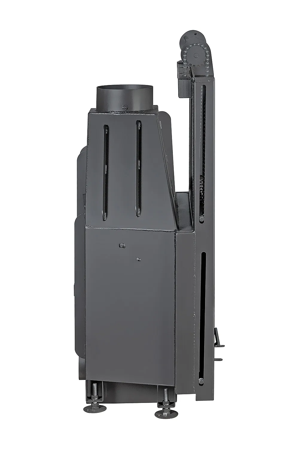 Каминная стальная топка Альфа 800 KВ с контргрузом черный шамот