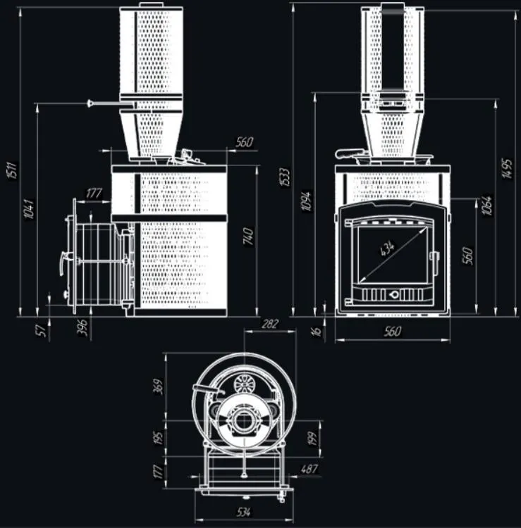 Чугунная банная печь AVANGARD ЗК 25 (П2) Pro Ураган в круглой сетке