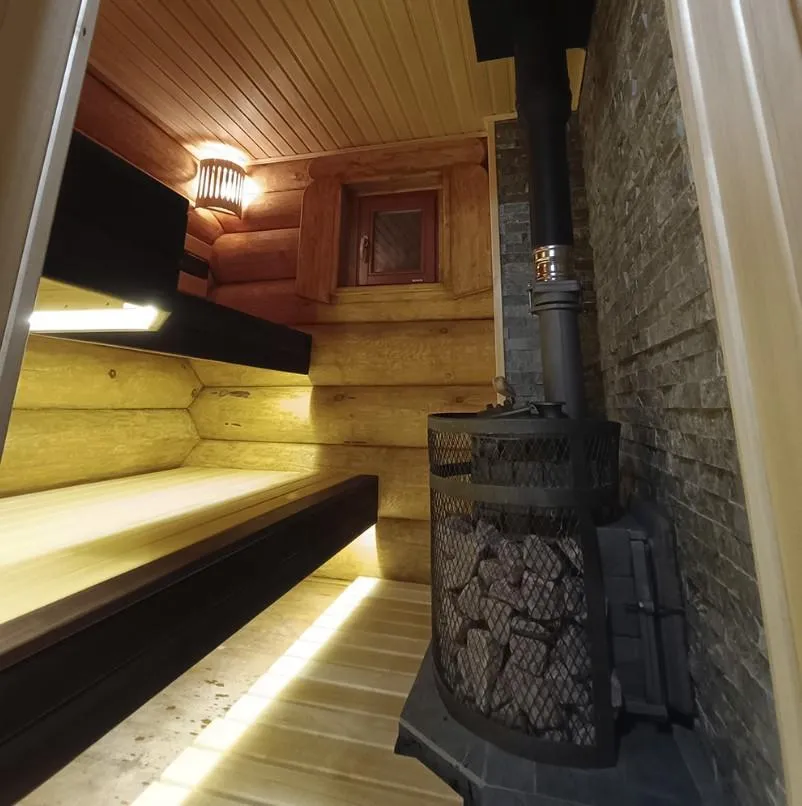 Чугунная банная печь AVANGARD ЗК 25 (М) Pro Ураган в круглой сетке