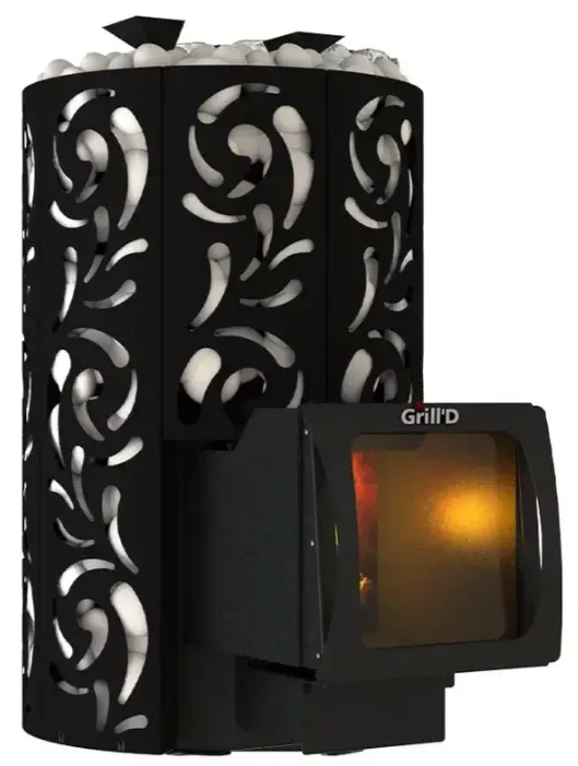 Стальная банная печь Violet World Long Window Max Pro