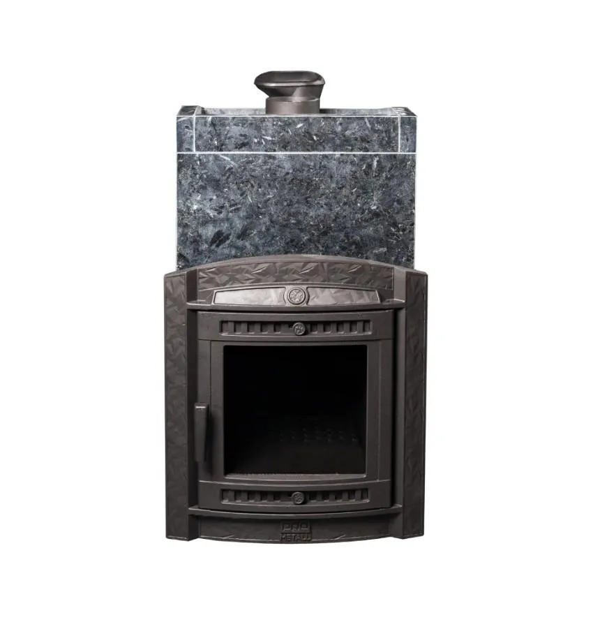 Чугунная банная печь Атмосфера XL в облицовке "Пироксенит"
