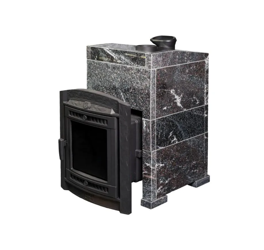 Чугунная банная печь Атмосфера L в облицовке «Амфиболит»