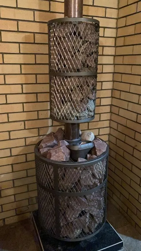 Чугунная банная печь Атмосфера М нержавеющая сетка