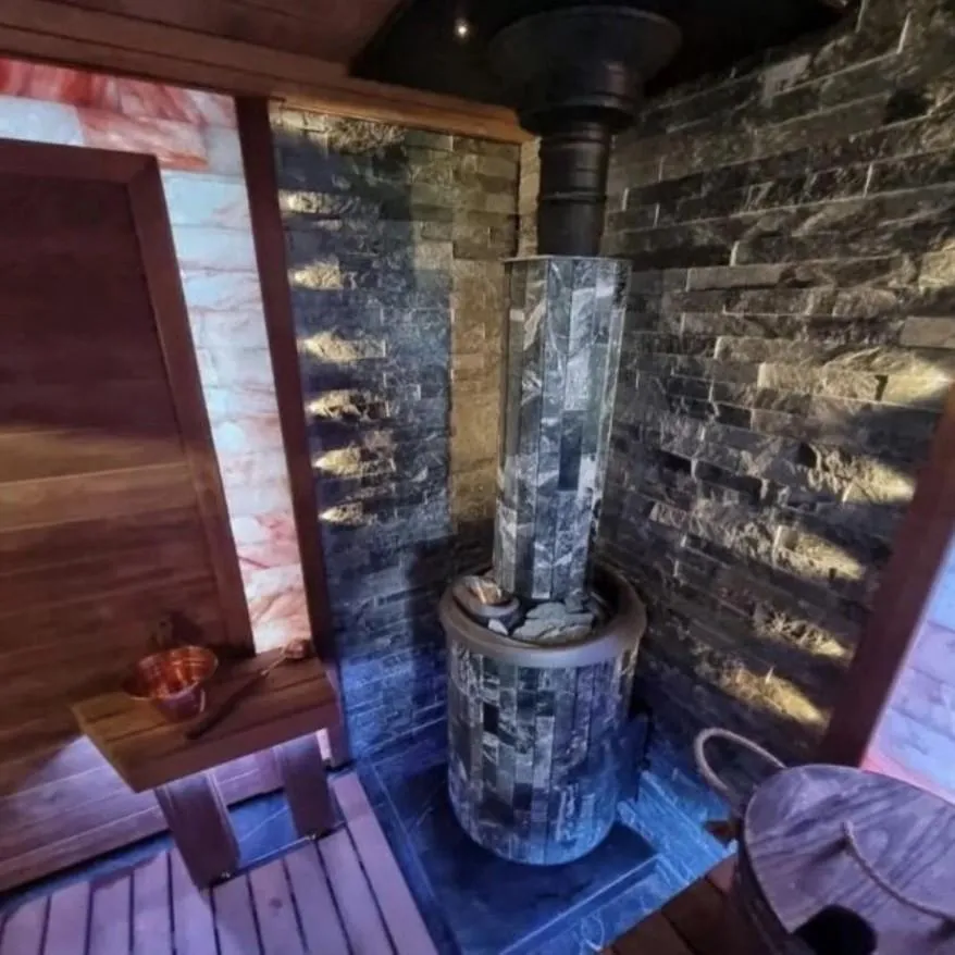 Чугунная банная печь Атмосфера L ламели «Змеевик» наборный