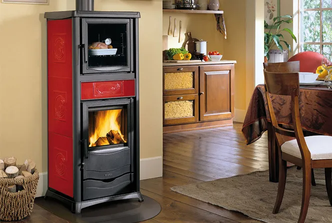 Печь-камин La Nordica TermoRossella Plus c/ Forno D.S.A. BORDEAUX (бордовый)