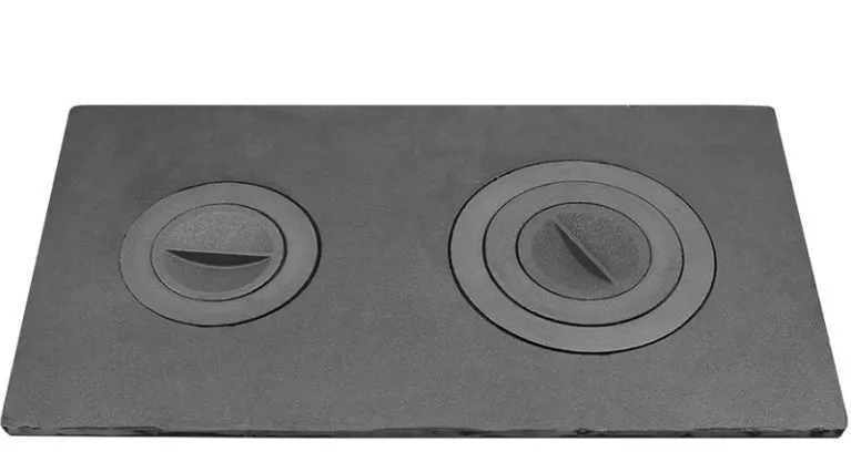 П2-3 Чугунная плита цельная с двумя отверстиями для конфорок 710х410х20