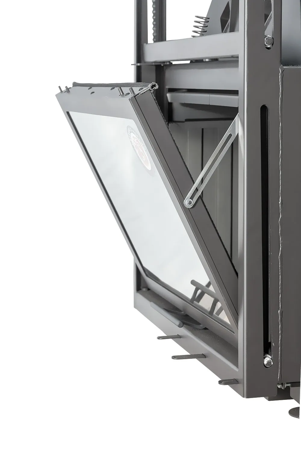 Каминная стальная топка Альфа 800 KВ с контргрузом черный шамот