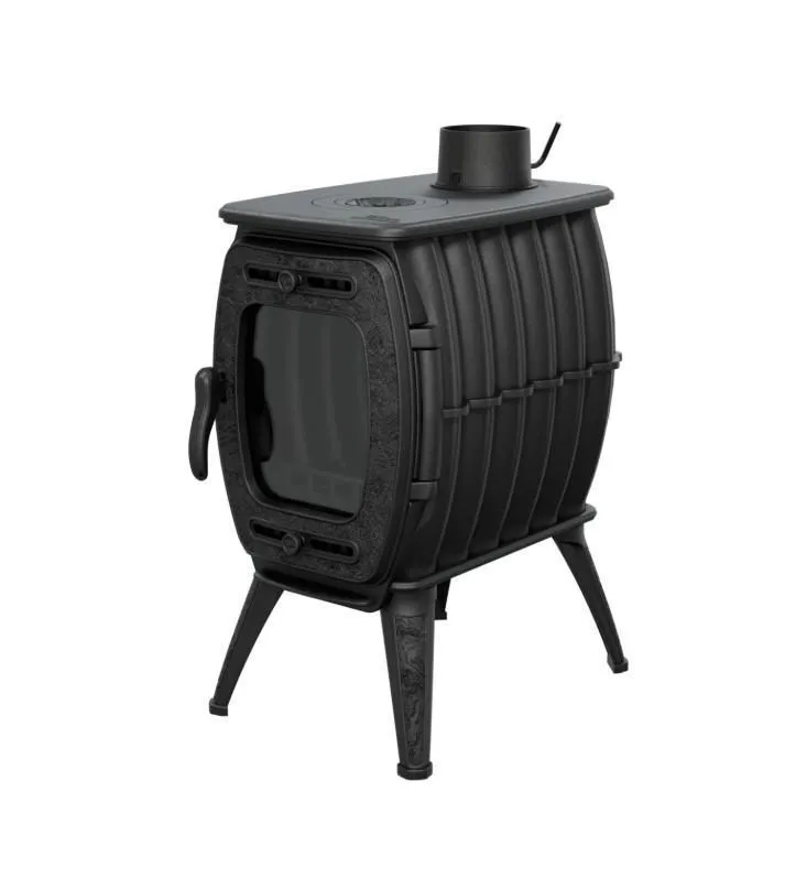 Чугунная печь-камин отопительно-варочная «Бахта 2» серая