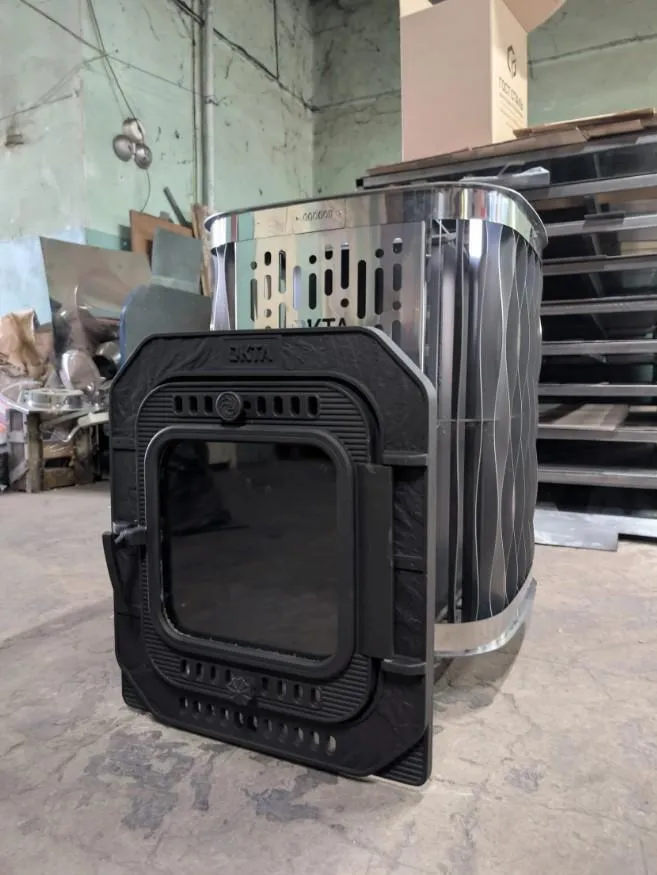 Стальная банная печь ОКТА 20 сетка Премиум, котловая сталь 09Г2С