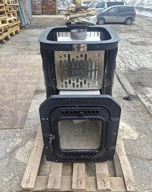 Нержавеющая банная печь ОКТА 20 ЗК сетка Премиум, нерж AISI 430 5/10 мм