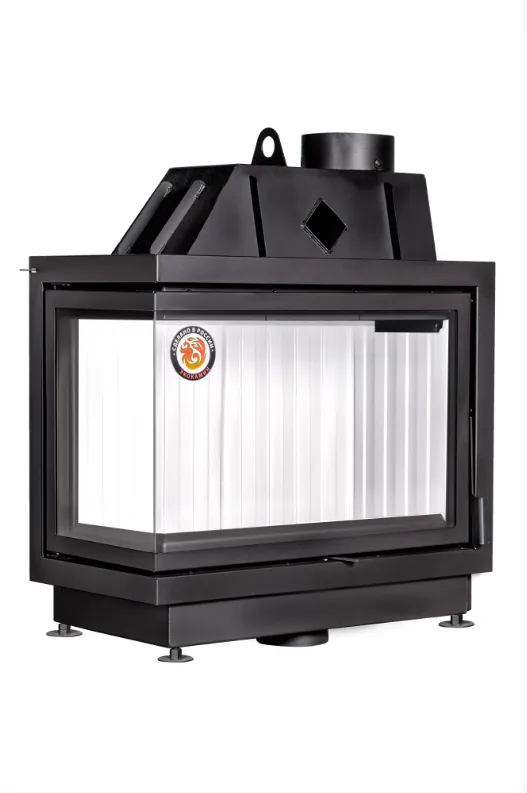 Каминная стальная топка Альфа 800 L два стекла левая