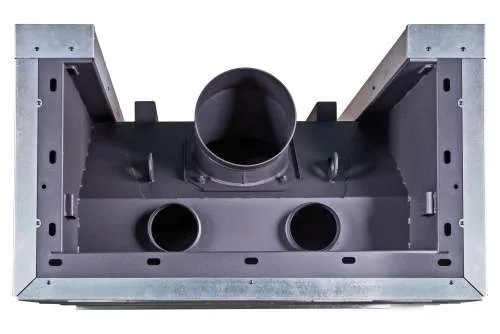 Каминная стальная топка ДЕЛЬТА 1000 P три стекла подовое горение принтинг