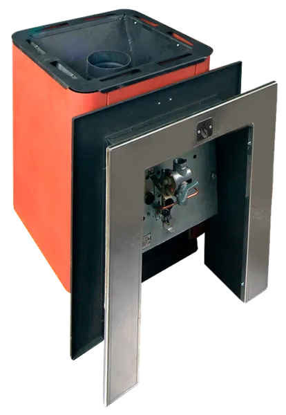 Банная печь Колибри 9 У терракота под газовую горелку с порталом