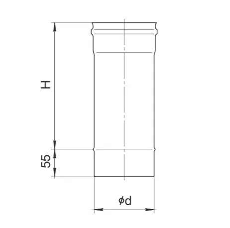 Дымоходы Ferrum для газовых котлов и колонок L 500мм (AISI 430 0,5 мм) Ф150