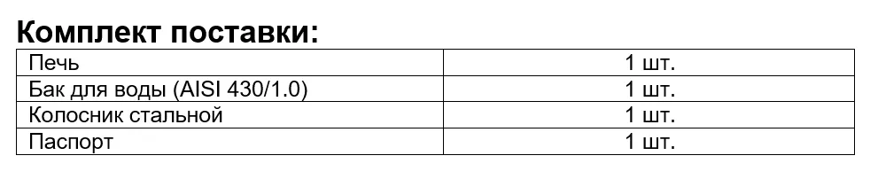 Габариты печи Сибирячка 24