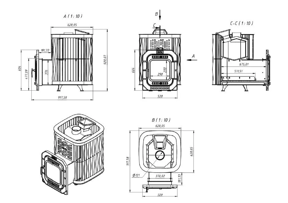 Габариты БП Окта 20 премиум