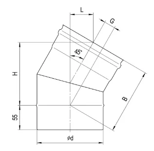 Колено 135° Blackside Ф150
