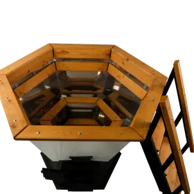 Чан 6-ти гранный 3-4 человека (сталь нерж AISI430 2 мм) в комплекте с печью, дымоходом и лестницей