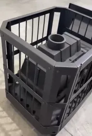 Банная печь чугунная ТПБ-2/2 Дверка Кижи со стеклом 28 куб.