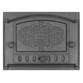 ДК-2Б "Евгений" Чугунная каминная дверка окрашенная 435х332х92