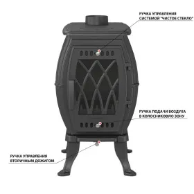 Чугунная печь-камин Везувий BX-09 Антрацит