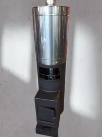 Стальная банная печь Русь круглая составная с баком нерж на 85 литров