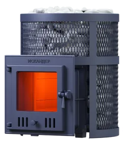 Чугунная банная печь Искандер 14 (М) в сетке