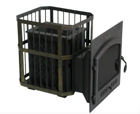 Премиальная чугунная банная печь Сибирь 25 дверка 700х700 в сетке Премиальная чугунная банная печь Сибирь 25 дверка 700х700 в сетке