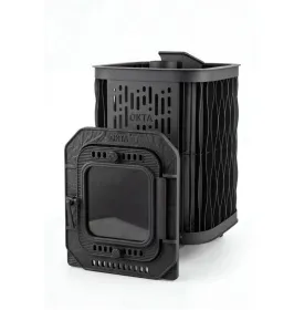 Стальная банная печь ОКТА 20 сетка Премиум, котловая сталь 09Г2С