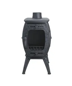 Чугунная печь-камин отопительно-варочная «Бахта 2» серая