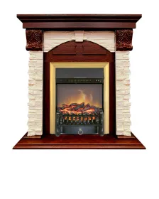 Каминокомплект Dublin (Разборный) - Орех каньон / Сланец  с очагом Fobos FX M Brass