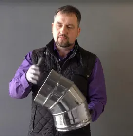 Сэндвич-колено 135° (AISI 430/0,8мм + нерж.) Ф250х350