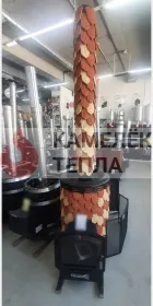 Банная печь Альфа Панголина Inox ЧДБСЭ ЗК шамот- терракота