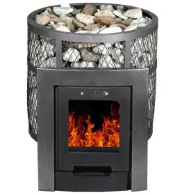 Дровяная банная печь Орбита Прайм с чугунной топкой