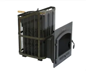 Премиальная чугунная банная печь Сибирь 25 ЗК дверка 700х700 под обкладку Премиальная чугунная банная печь Сибирь 25 ЗК дверка 700х700 под обкладку