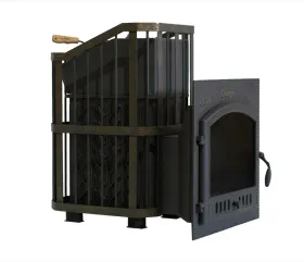 Премиальная чугунная банная печь Сибирь 25 ЗК дверка 700х700 под обкладку Премиальная чугунная банная печь Сибирь 25 ЗК дверка 700х700 под обкладку