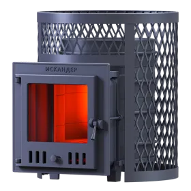 Чугунная банная печь Искандер 25 (М) в сетке