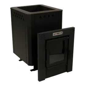 Банная печь Грация 15 BLACK со стеклом